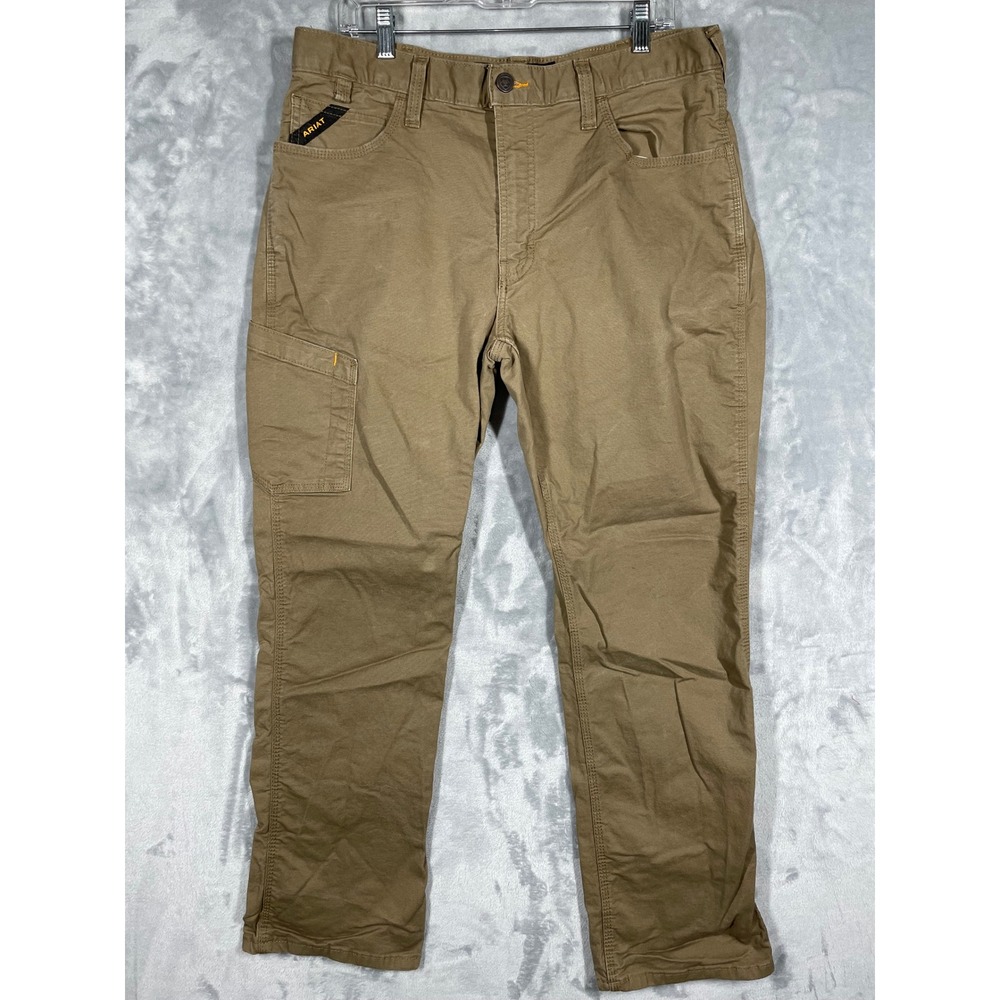 Ariat Rebar M4 DuraStretch Relaxed Straight Work Pants Field Khaki 36x32 4551